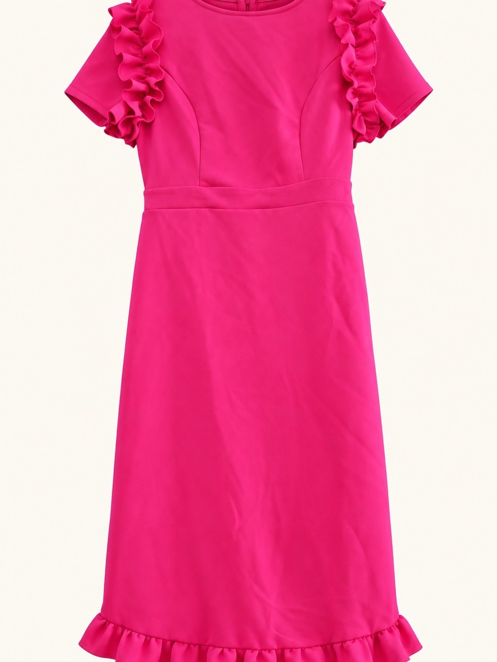No Boundaries Hot Pink Ruffle Sleeve Dress